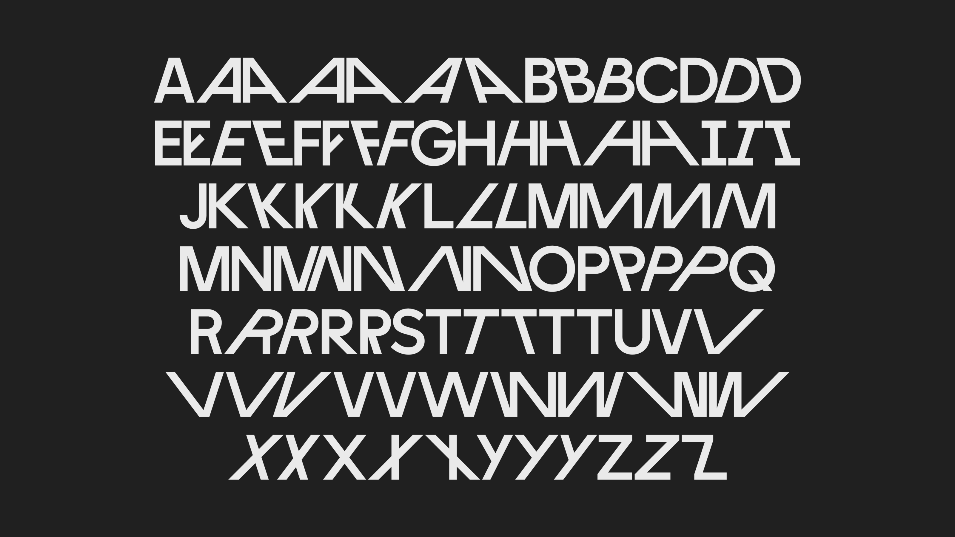 MLS Next Pro custom typeface alphabet
