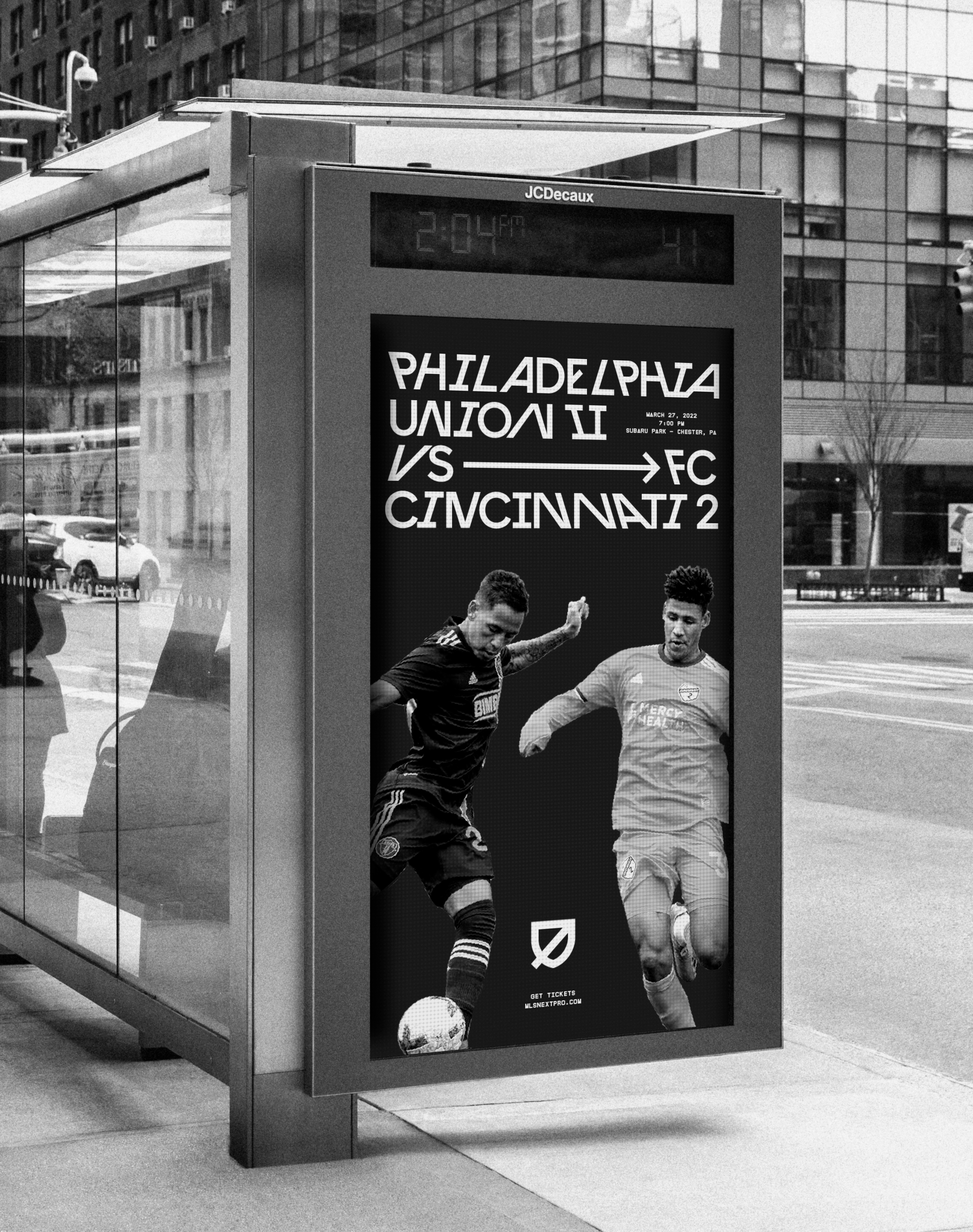 Bus Shelter Ad: Philadelphia Union II VS FC Cincinnati 2